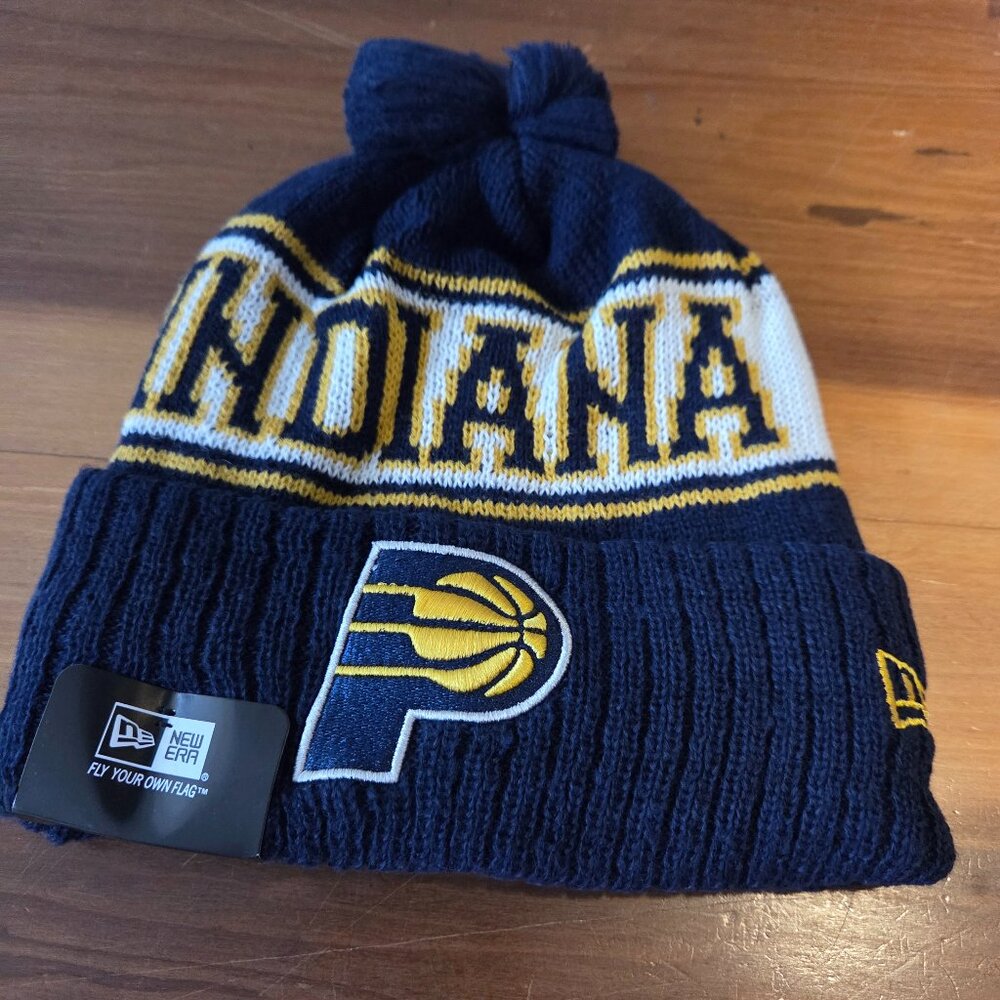INDIANA PACERS NBA BLUE BEANIE. NEW ERA. NEW